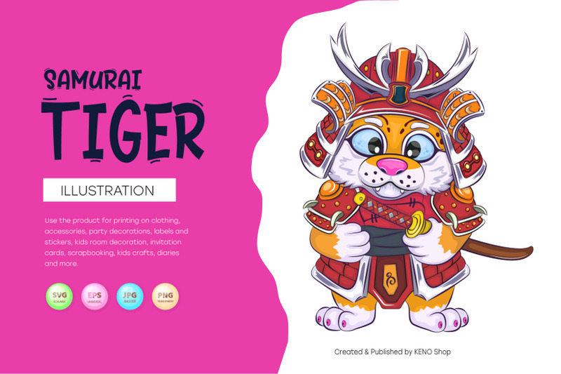 cartoon-samurai-tiger