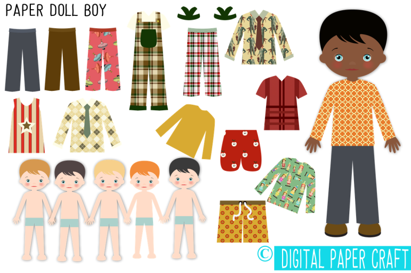 Paper Doll Digital Paper doll Cut out doll Printable