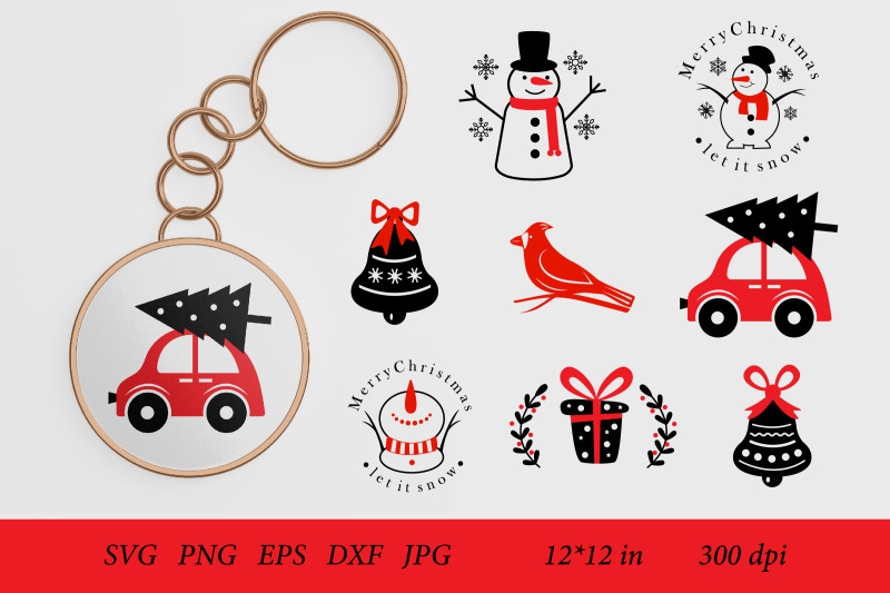 christmas-keychain-svg-snowman-svg-keychain-bundle-svg