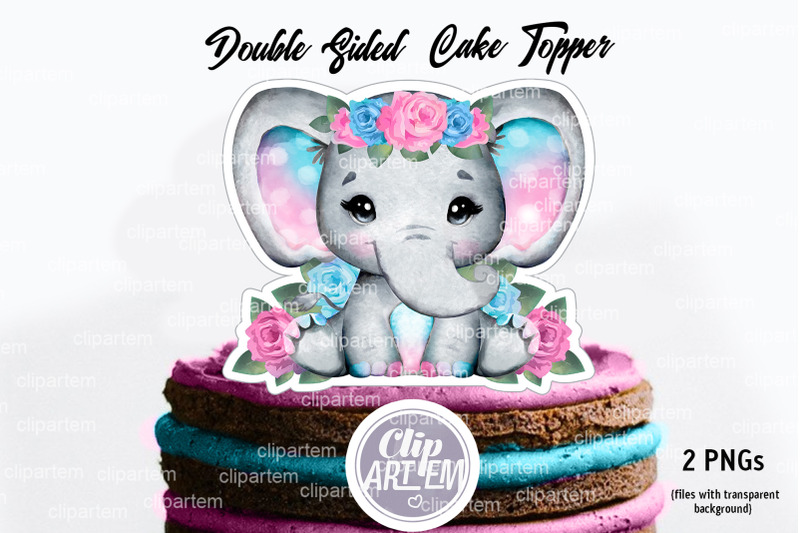 elephant-double-sided-centerpiece-cake-topper-pink-turquoise-2-png