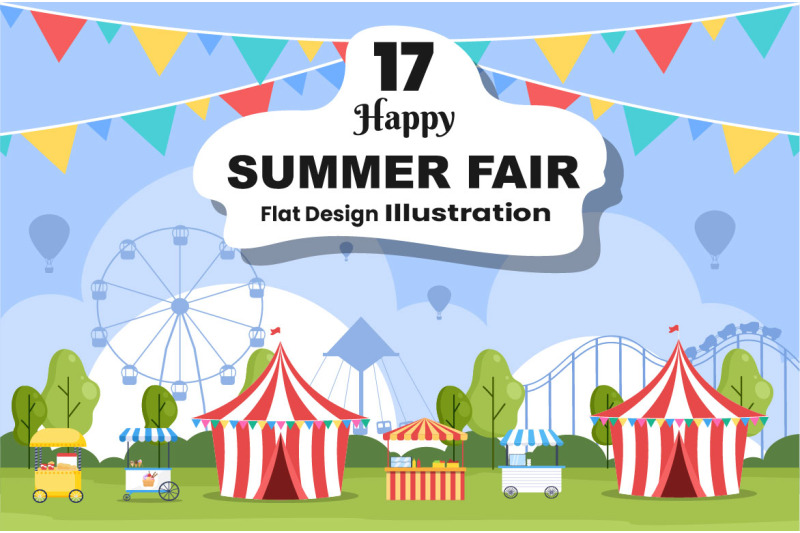 17-summer-fair-carnival-landscape-playground-illustration