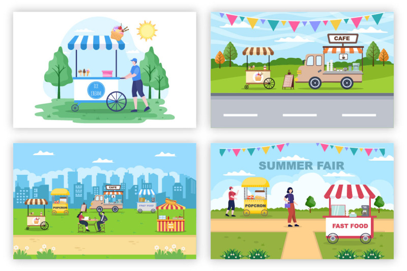 17-summer-fair-carnival-landscape-playground-illustration