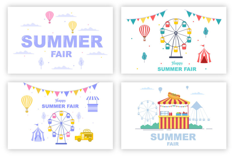 17-summer-fair-carnival-landscape-playground-illustration