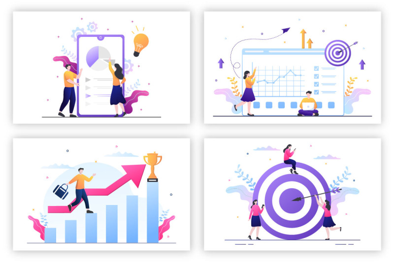 16-startup-target-of-goal-achievement-illustration