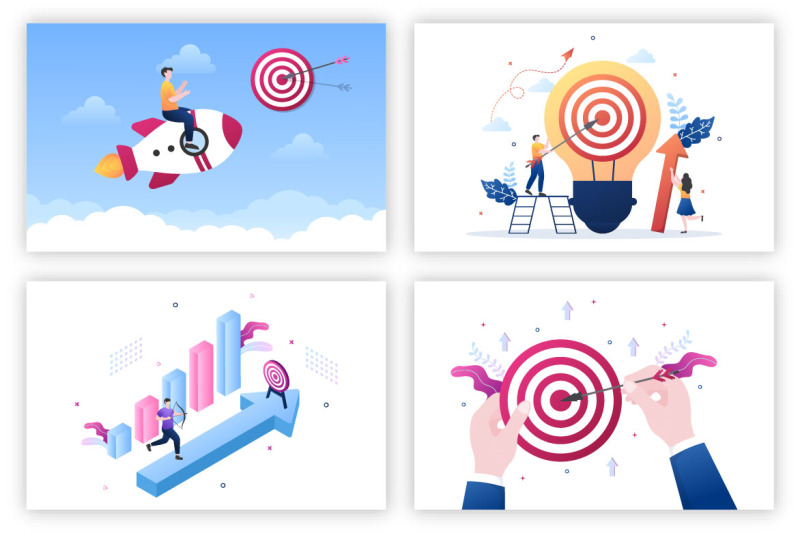 16-startup-target-of-goal-achievement-illustration