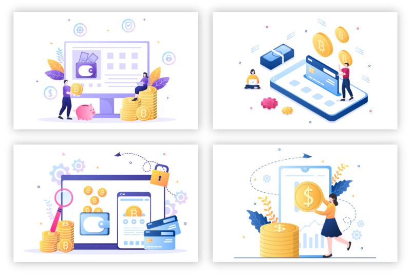 15-cryptocurrency-blockchain-wallet-application-illustration