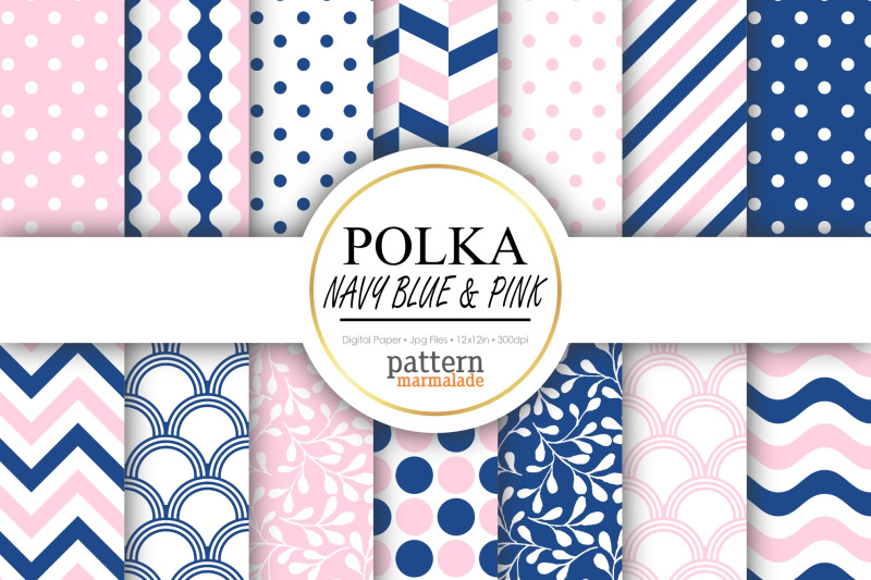 polka-navy-blue-and-pink-digital-paper-t0711