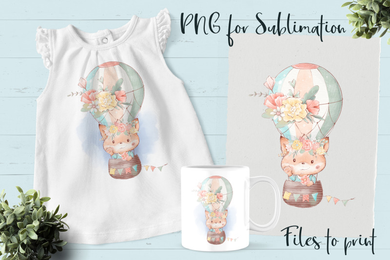 cute-fox-sublimation-design-for-printing