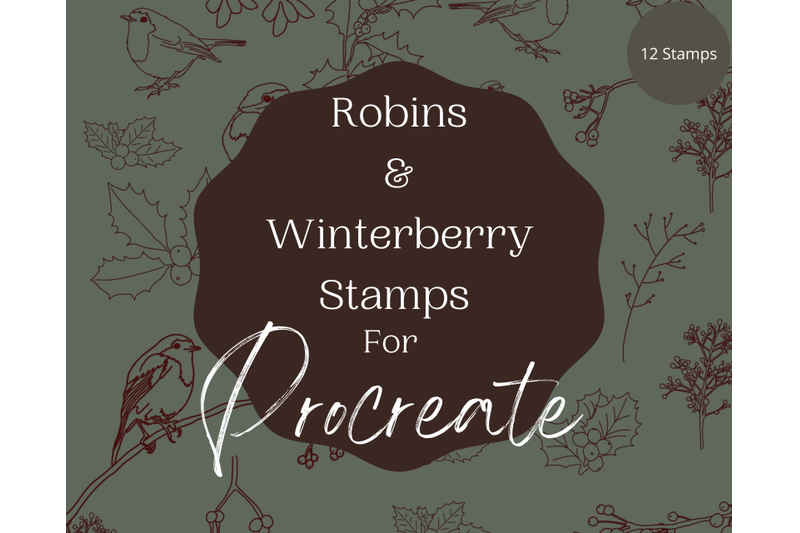 procreate-winterberry-stamp-set