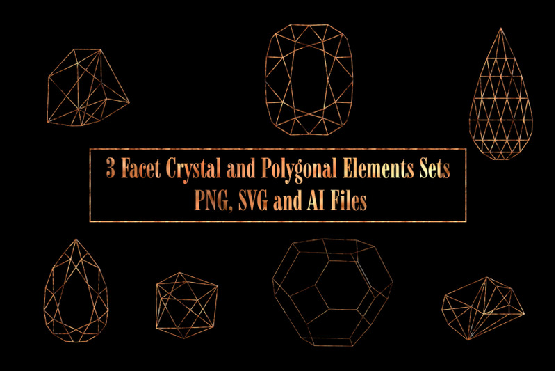3-facet-crystal-and-polygonal-elements-sets-png-svg-and-ai-files