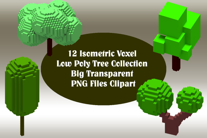 12-isometric-voxel-low-poly-tree-crown-collection-big-transparent-pn