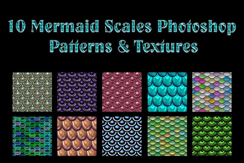 set-of-10-mermaid-scale-photoshop-patterns-amp-textures-shine-squama
