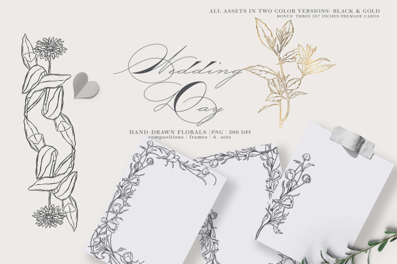 hand-drawn-floral-wedding-sets