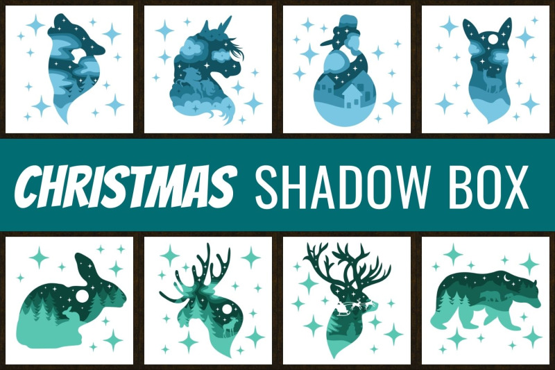 christmas-animals-shadow-box-3d-svg-bundle