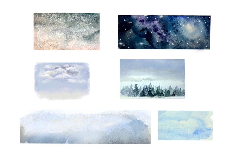 mountain-landscape-and-christmas-forest-watercolor-clipart