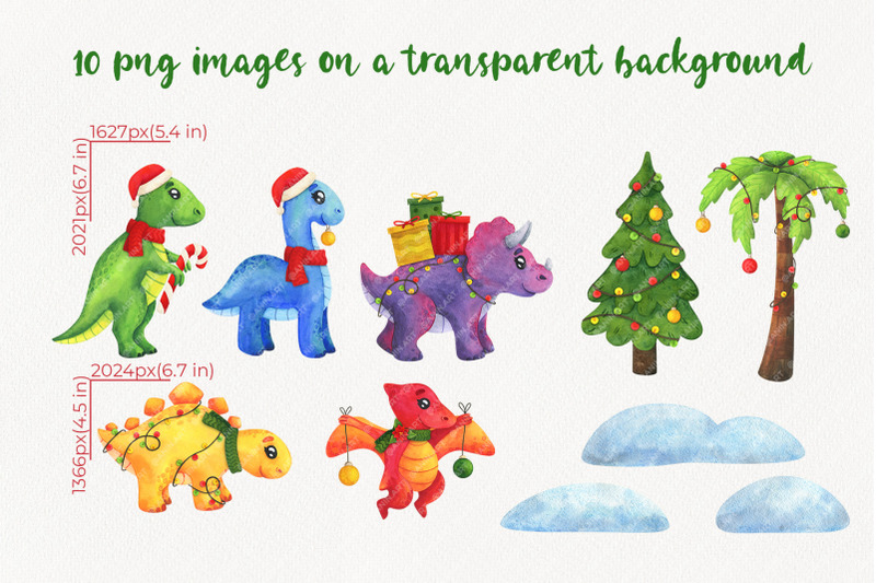 christmas-dinosaurs-watercolor-clipart