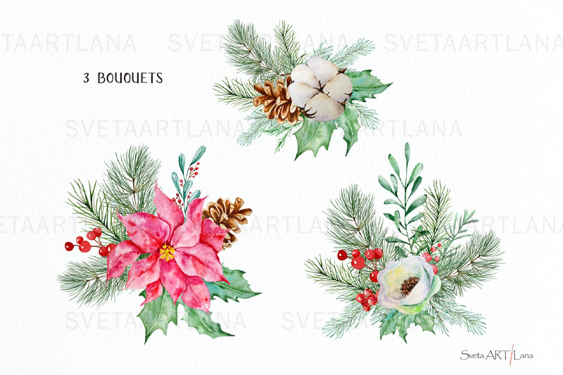 watercolor-christmas-greenery-decor-clipart-png