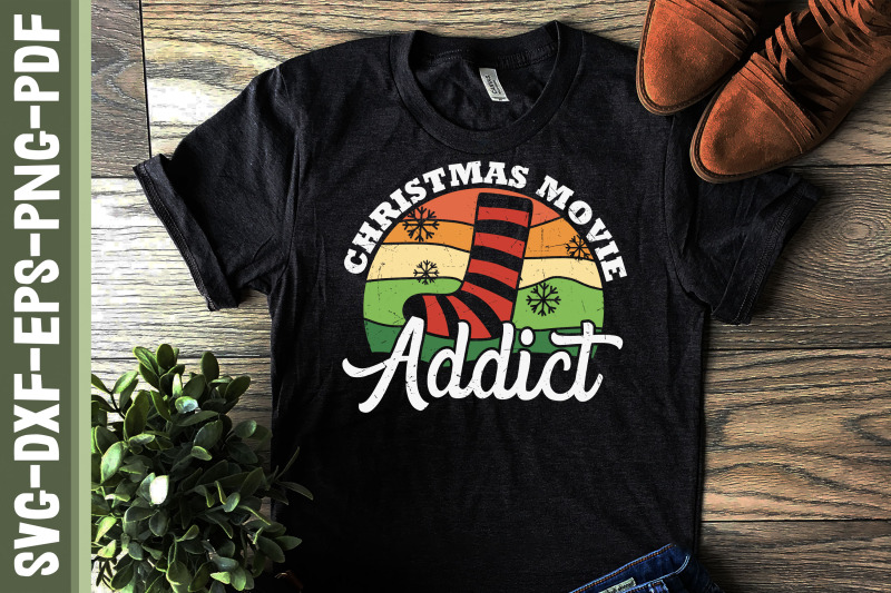 christmas-movie-addict-shirt-design