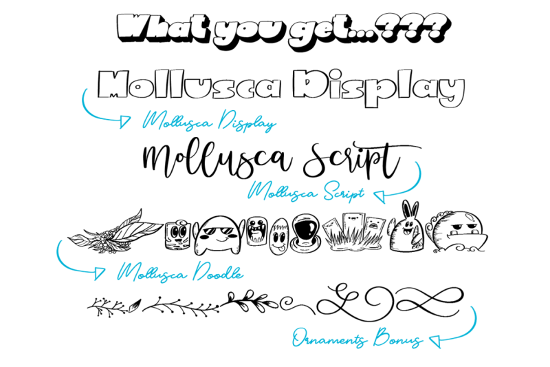 mollusca-font-trio-doodle-youtube-novel-book-font