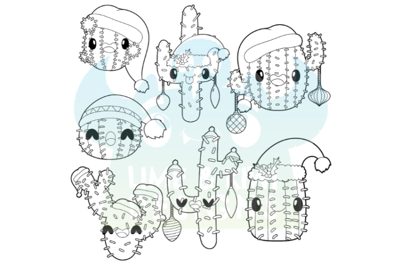 cute-christmas-cacti-digital-stamps-lime-and-kiwi-designs