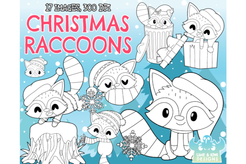 christmas-raccoons-digital-stamps-lime-and-kiwi-designs