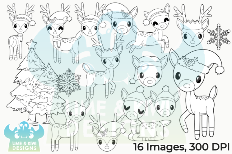 christmas-deer-digital-stamps-lime-and-kiwi-designs