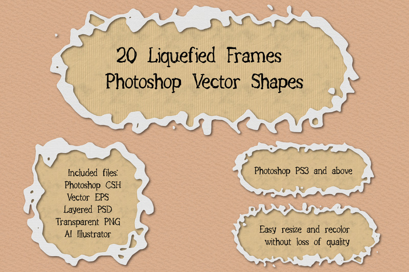 20-liquefied-frame-vector-photoshop-shapes-set