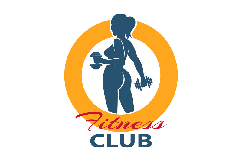 fitness-club-logo-with-woman-silhouette-holds-dumbbell