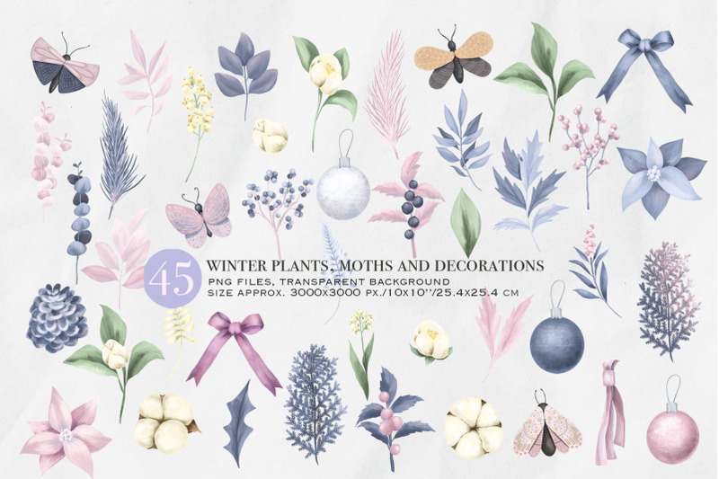 pastel-christmas-floral-set