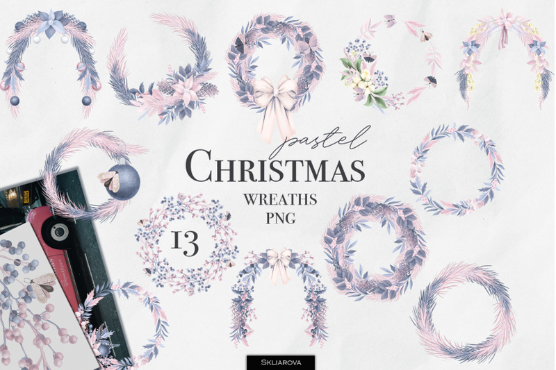 pastel-christmas-wreaths