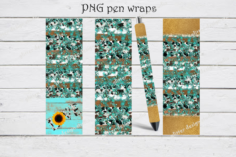 png-cow-hide-epoxy-pen-wrap-tooled-leather-ink-joy-pen-wrap-turquoise