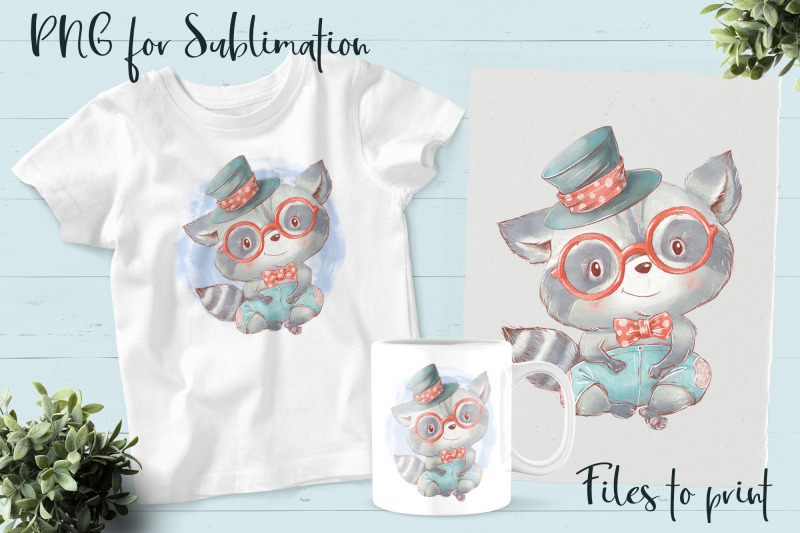 cute-raccoon-sublimation-design-for-printing