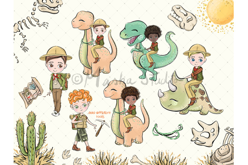 paleontology-boys-version-2021-clipart