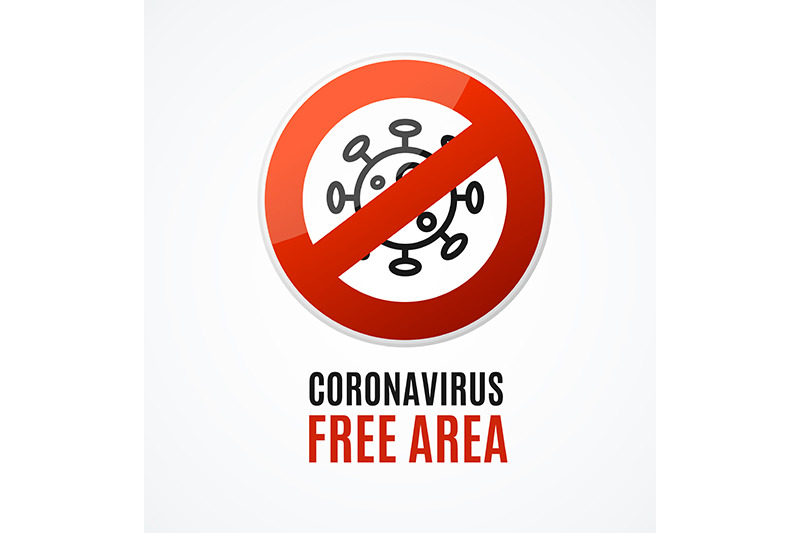covid-free-area-red-sign-vector