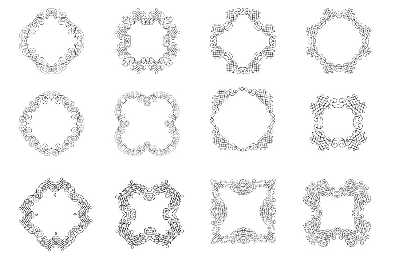 set-of-vector-calligraphical-frames-and-vignettes-transparent-png