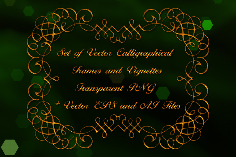 set-of-vector-calligraphical-frames-and-vignettes-transparent-png