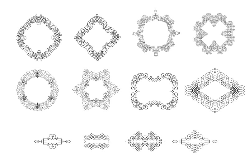 set-of-vector-calligraphical-frames-and-vignettes-transparent-png