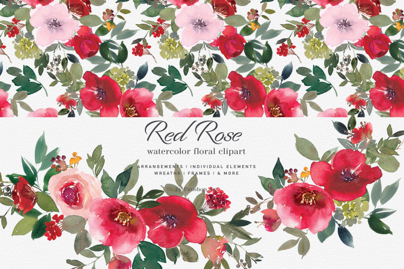 watercolor-red-rose-clipart-set