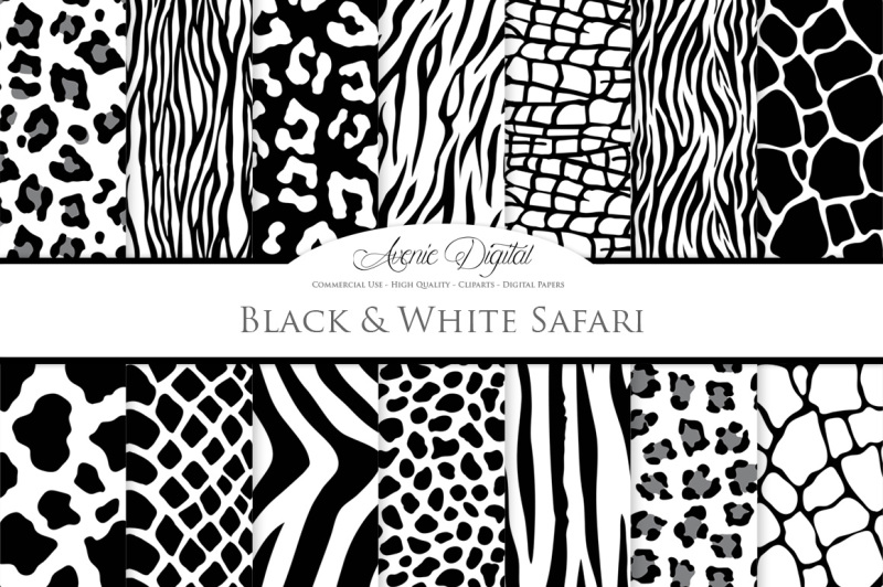 black-and-white-animal-prints-seamless-vector-patterns