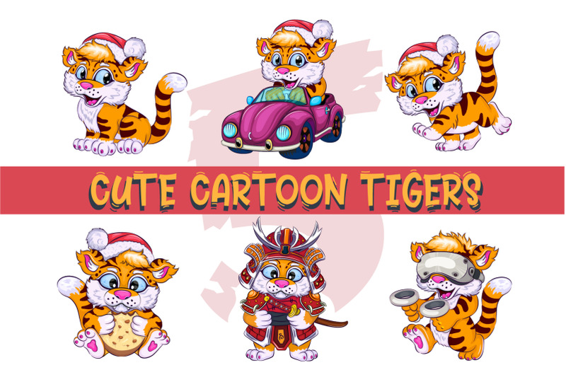 set-of-cute-cartoon-tigers