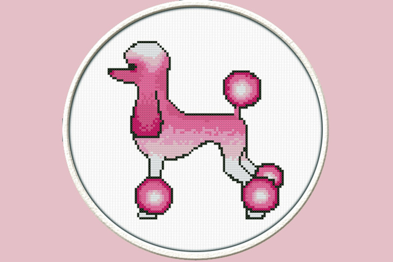 pink-poodle-pdf-downloadable-printable-cross-stitch-pattern