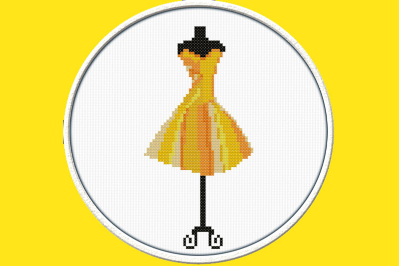 yellow-dress-pdf-downloadable-printable-cross-stitch-pattern