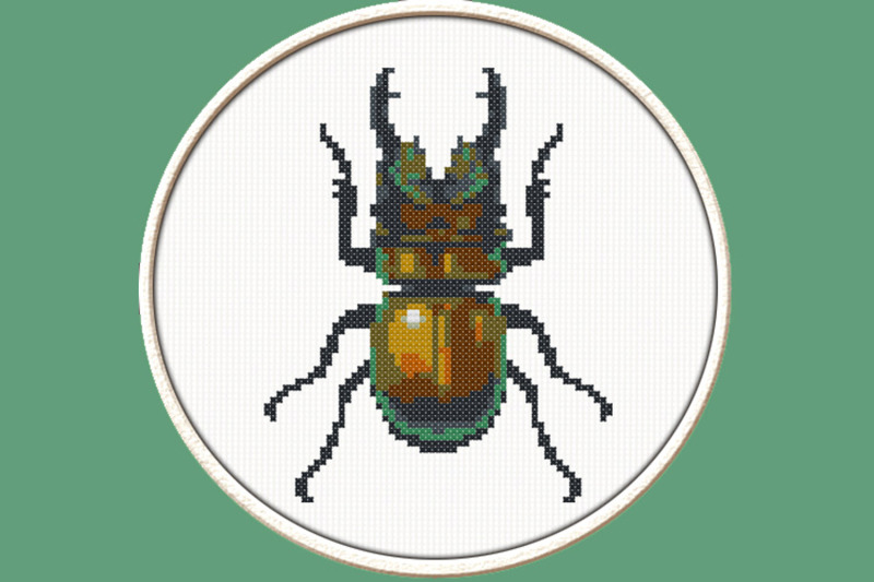 stag-beetle-pdf-downloadable-printable-cross-stitch-pattern