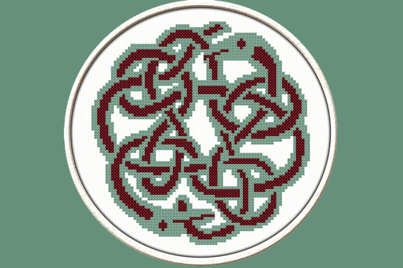 green-celtic-snake-pdf-downloadable-printable-cross-stitch-pattern