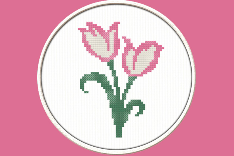 pink-tulip-pdf-downloadable-printable-cross-stitch-pattern