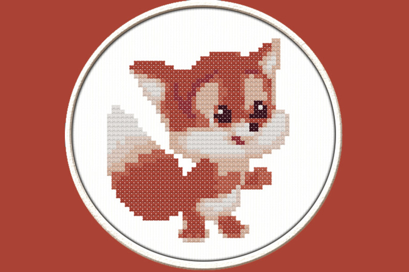 fox-pup-pdf-downloadable-printable-cross-stitch-pattern