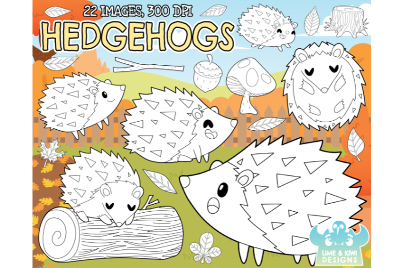hedgehogs-digital-stamps-lime-and-kiwi-designs