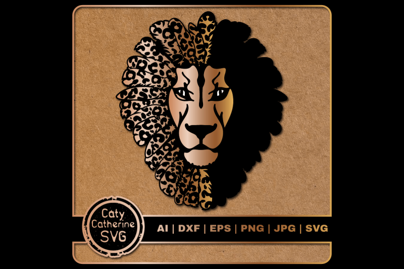 lion-head-with-animal-leopard-print-feathered-mane-svg-cut-file