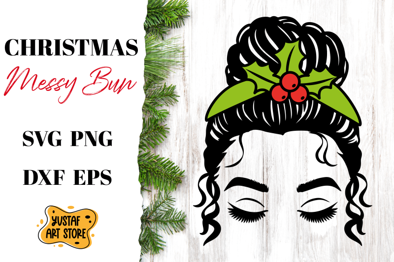 christmas-messy-bun-svg-mini-bundle-4-design