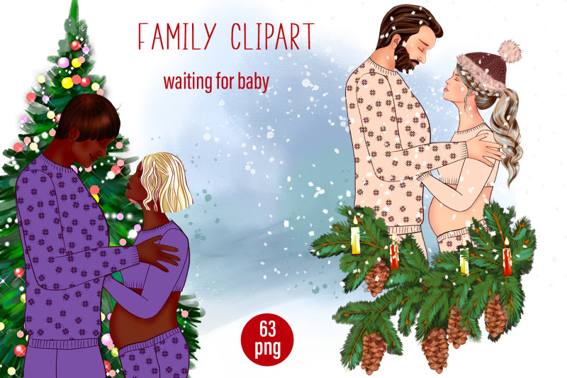 family-clipart-waiting-for-baby-sublimation